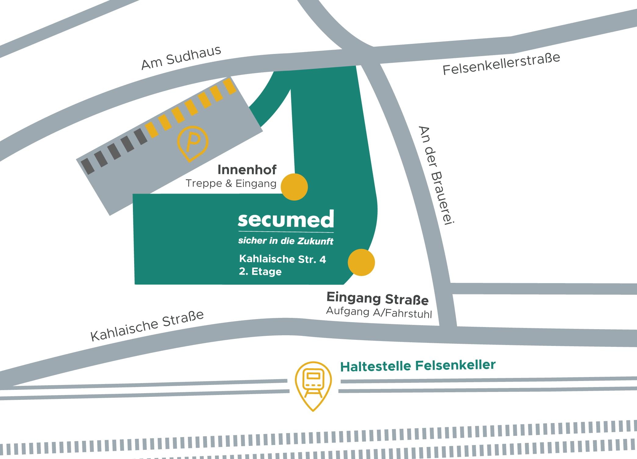 Anfahrtsskizze zur secumed in Jena